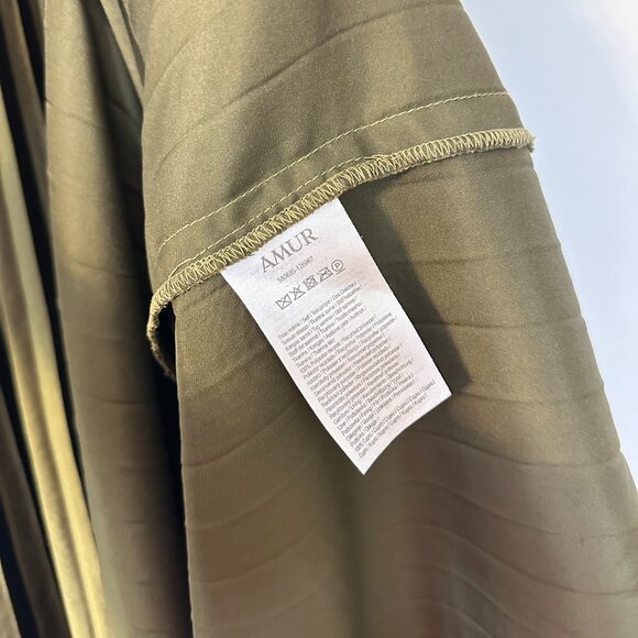 AMUR Pleated Strapless Belle Dress in Olive Size US 6 - Picture 8 of 14